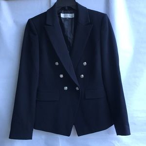 Tahari ASL Double Breasted Navy Blazer